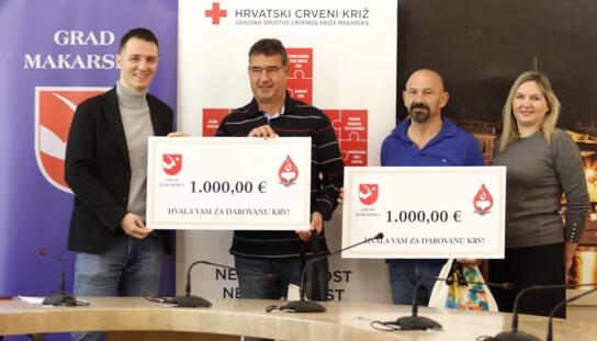 Uvedene novčane nagrade od 1. 000 eura za istaknute darivatelje krvi