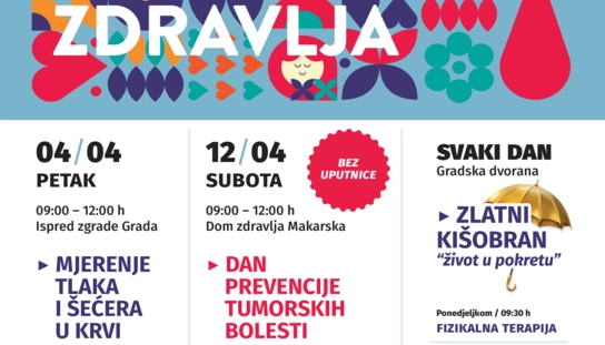 Mjesec zdravlja: Saznajte koje sve besplatne preglede možete obaviti u Makarskoj u travnju