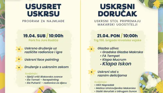 Makarska spremna za uskrsne blagdane: Bogat dječji program, na uskrsni doručak dolazi klapa Iskon