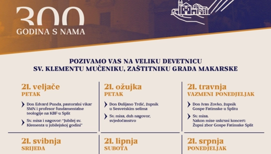 Objavljen javni poziv za izradu grafičkog rješenja za poklon - suvenir u povodu 300. obljetnice štovanja sv. Klementa, zaštitnika grada Makarske