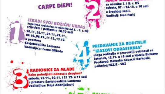 Savjetovalište Lanterna i ove godine organizira radionice: Bogat program u Mjesecu borbe protiv bolesti ovisnosti