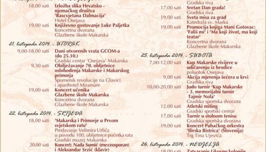 Makarska 24. listopada slavi Dan grada: U petak počinje bogati kulturno-zabavni i sportski program