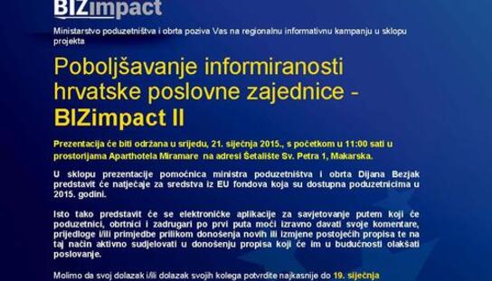 Prezentacija u aparthotelu Miramare: Grad Makarska 21. siječnja domaćin prezentacije natječaja za sredstva iz EU fondova za poduzetnike