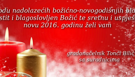 Božićno-novogodišnja čestitka gradonačelnika Tonća Bilića