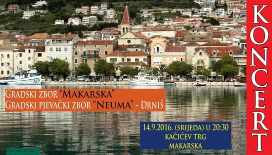Koncert Gradskog zbora Makarska na Kačićevom trgu u 20.30 sati
