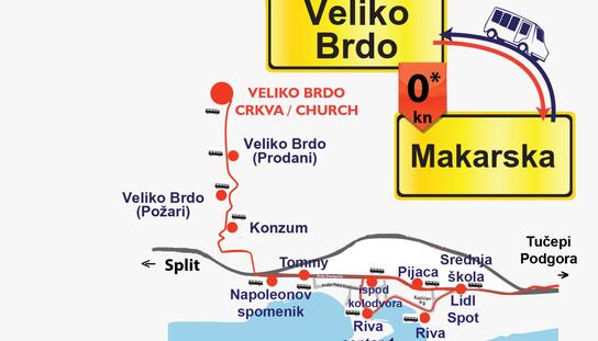 Danas krenuo javni prijevoz Makarska - Veliko Brdo - Makarska