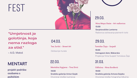 Savjetovalište Lanterna od 22.3. do 2.4. organizira Festival mentalnog zdravlja MentArt